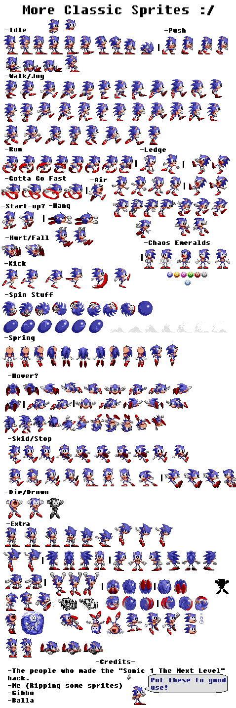 Sonic battle sprite sheet