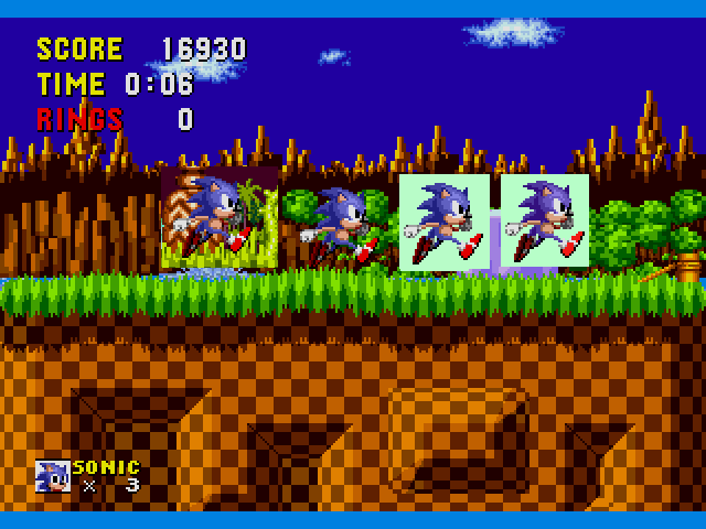 Sonic 1 Sprites test (ft. 2011 X)_单机游戏热门视频