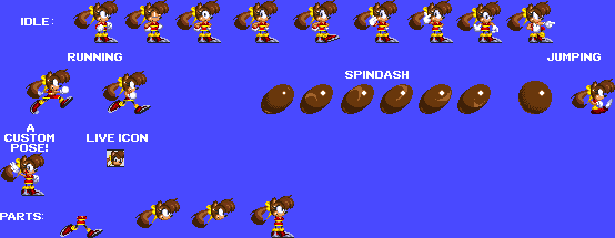 Custom / Edited - Sonic the Hedgehog Customs - Mighty (Master System-Style)  - The Spriters Resource